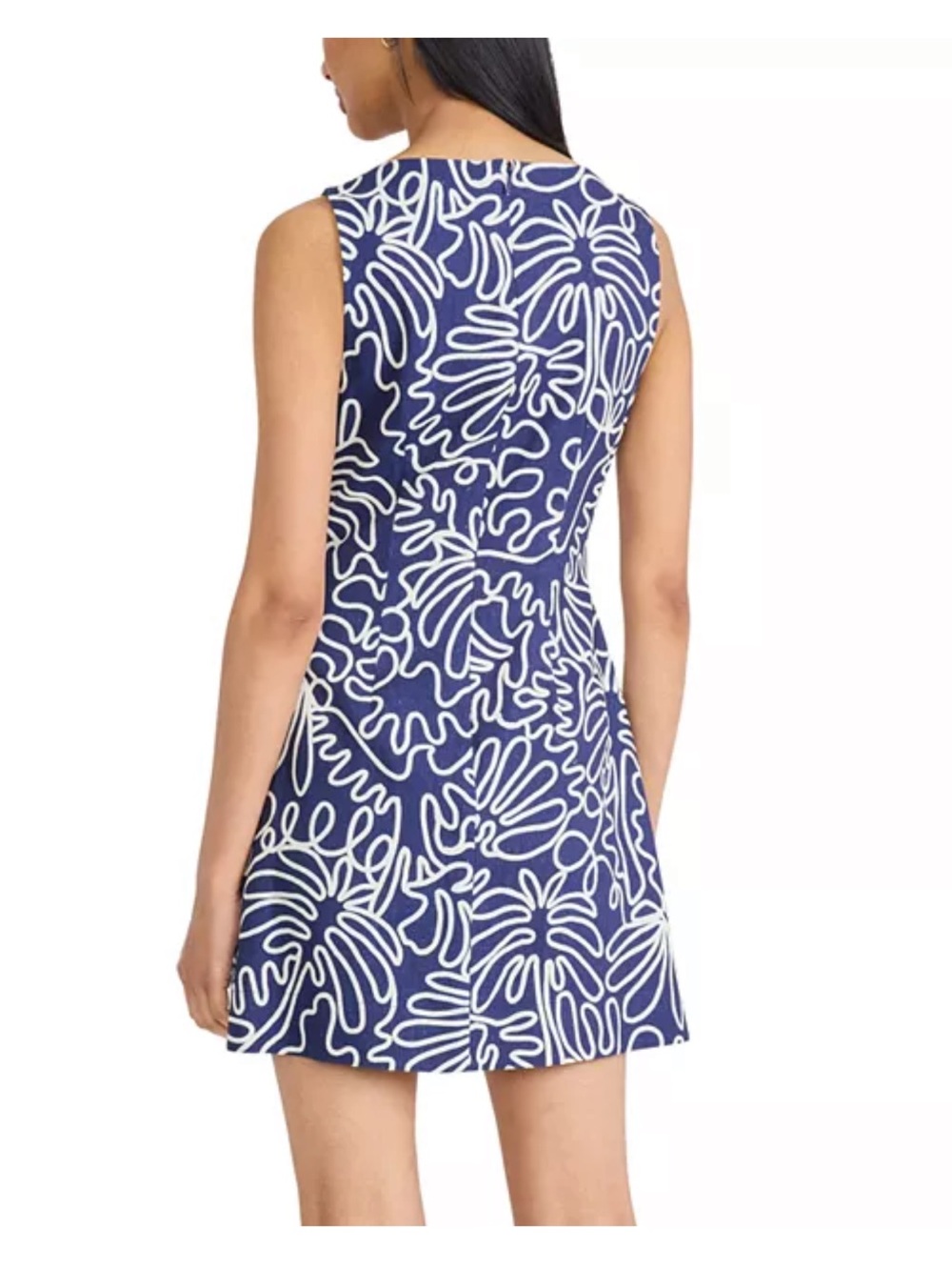 The Good Journey Sleeveless Navy Blue Abstract Print Mini Dress - NWT - Picture 12 of 14